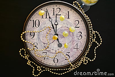 A clock just before new years eve Stock Photo