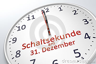 A clock showing leap second at december 31 in german language Stock Photo