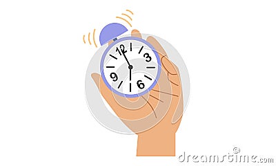 Clock showing 7 o`clock. Time, start, urgency and sleep concept Vector Illustration