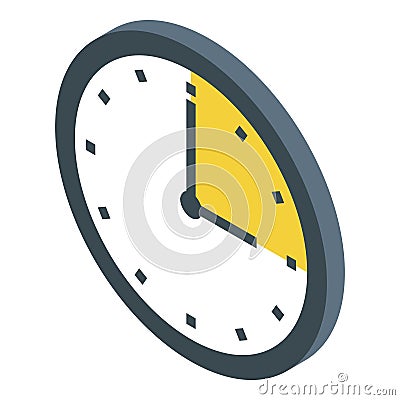 Clock showing time passing isometric icon representing time management Vector Illustration