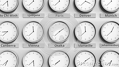 Clock Shows Osaka Japan Time Among Different Timezones 3d Animation Stock Footage Video Of Concept Worldwide 133780596