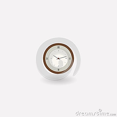 Clock. Time. Icon of clock. Vector illustration. EPS 10. Cartoon Illustration