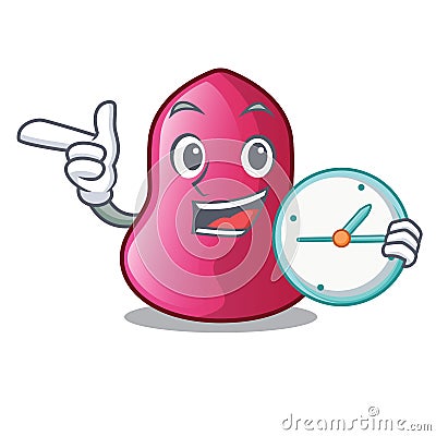 With clock sponge makeuop on cartoon powder foundation Vector Illustration