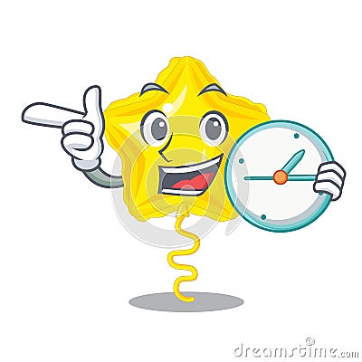 With clock stars ballon isolated in the character Vector Illustration