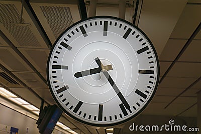 Clock Station Stock Photo