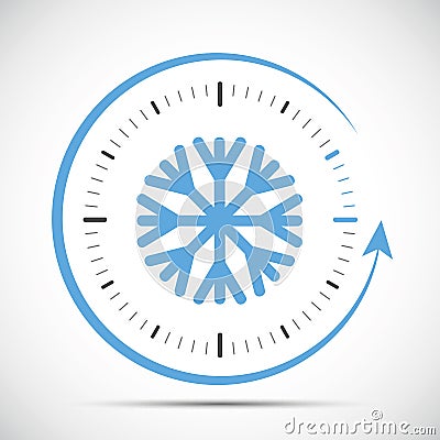 Clock switch to winter time abstract Vector Illustration