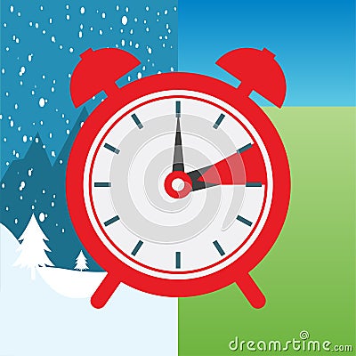 Clock switch to winter time and to summertime Stock Photo