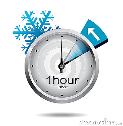 Clock switch to winter time Vector Illustration