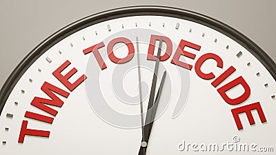 Clock text time to decide Cartoon Illustration