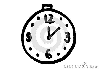 Clock. Time. Fragments of a business scheme. Hand drawing. Detail in the general scheme of business development. Stock Photo