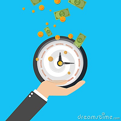 Clock with Time for Success on its face, vector Vector Illustration