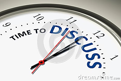 Clock with time to discuss Stock Photo