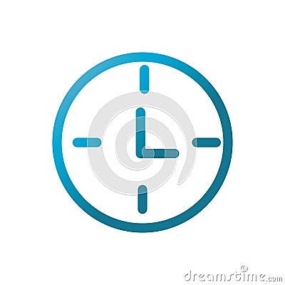 Clock time user interface blue gradient Vector Illustration
