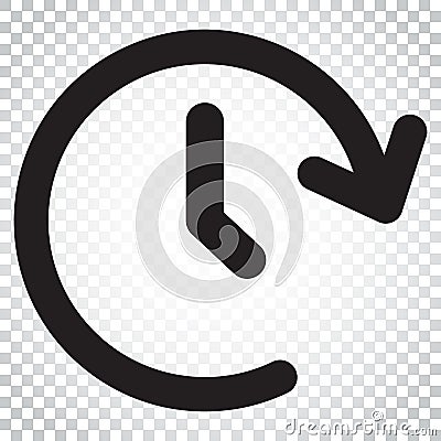 Clock time vector icon. Timer 24 hours sign illustration. Business concept simple flat pictogram on isolated background. Vector Illustration