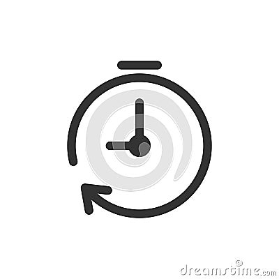 Clock timer icon in flat style. Time alarm illustration on white Vector Illustration