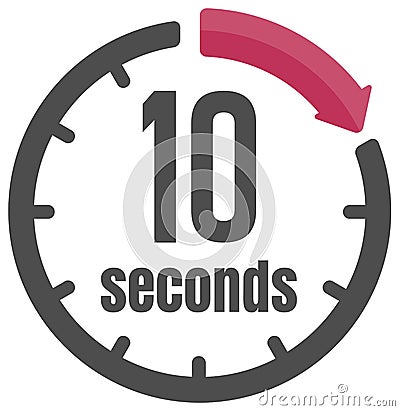 Clock , timer time passage icon / 10 seconds Vector Illustration