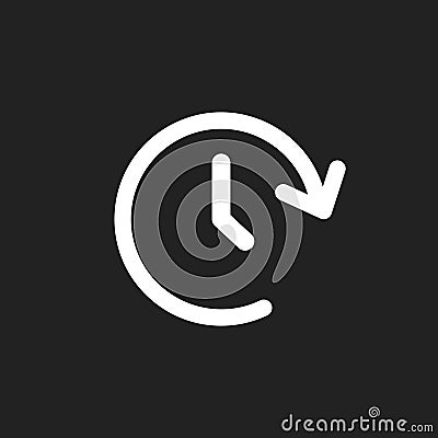 Clock tome vector icon. Timer 24 hours sign illustration Vector Illustration