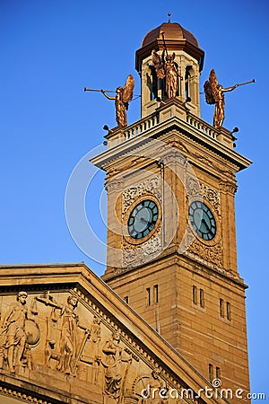 Clock Tower in Canton, Ohio Stock Photo