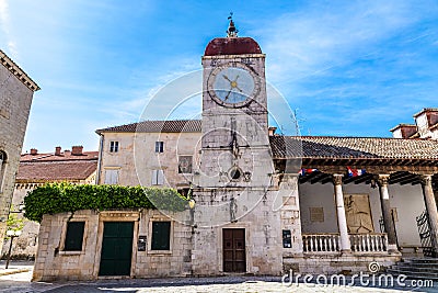 The Clock Tower and City Loggia - Trogir, Croatia Stock Photo
