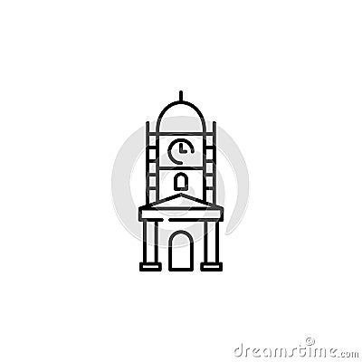 clock tower, faisalabad landmark icon. Element of Pakistan culture for mobile concept and web apps illustration. Thin line icon Cartoon Illustration