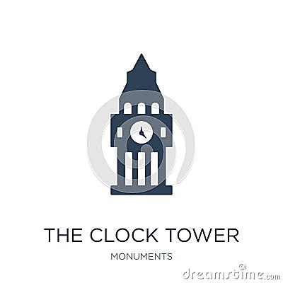 the clock tower icon in trendy design style. the clock tower icon isolated on white background. the clock tower vector icon simple Vector Illustration