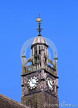 Clock tower, Moreton in the Marsh, England. Stock Photo