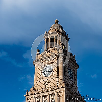 Clock Tower of Polk County Courthouse in Des Moines Stock Photo