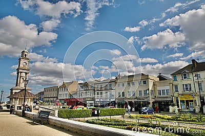 Clock tower and seafront Gardens Editorial Stock Photo