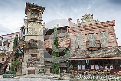 Clock tower in Tbilisi, Georgia Editorial Stock Photo