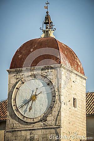 Clock tower, trogir croatia Stock Photo