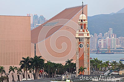 Clock tower in Tsim Sha Tsui Stock Photo