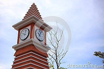 Clock tower in The Verona Tublan Stock Photo