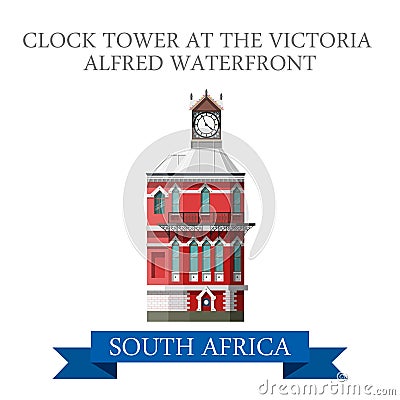 Clock Tower Victoria Alfred Waterfront South Afric Cartoon Illustration