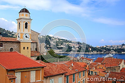 Clock tower, Villefranche-sur-mer Stock Photo