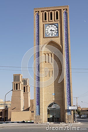 Clock Tower, Yazd, Iran, Asia Editorial Stock Photo