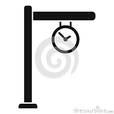 Clock train platform icon simple vector. Station metro Vector Illustration