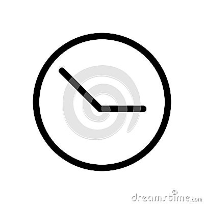 Clock vector icon. Black and white clock illustration. Outline linear time icon. Vector Illustration