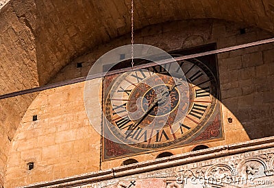 Clock on the Verona Cathedral Stock Photo