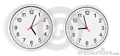 Clock on wall isolated with clipping path Stock Photo