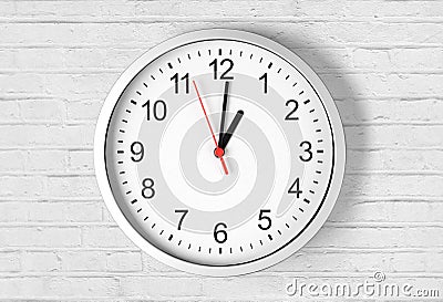 Clock or watch on brick wall Stock Photo