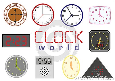 Clock world Vector Illustration