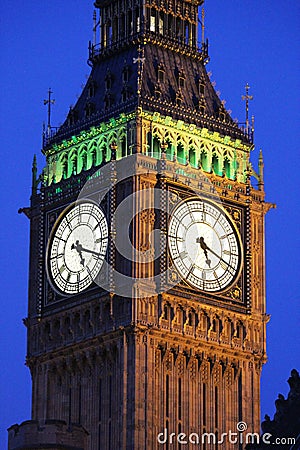 Clockfaces on Elizabeth Tower (Big Ben), London Stock Photo