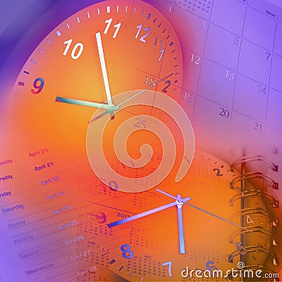 Clocks and calendar Stock Photo