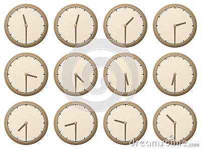 Clocks, half an hour Vector Illustration