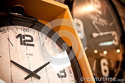 Clocks for sale Stock Photo