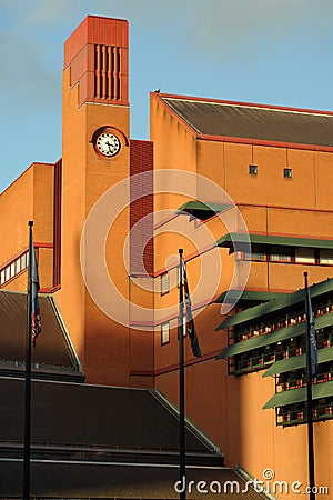 Clocktower of British Library, London, England, UK Stock Photo