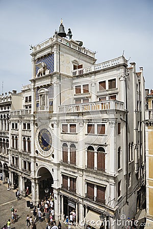 Clocktower in Piazza San Marco in Venice. Stock Photo