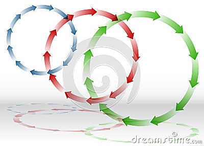 Clockwise Arrows Vector Illustration