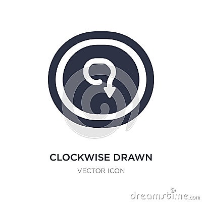 clockwise drawn arrow icon on white background. Simple element illustration from UI concept Vector Illustration