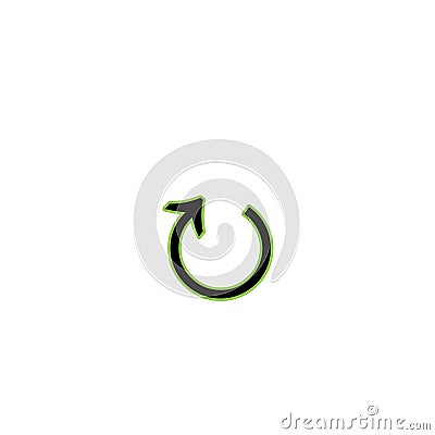 Clockwise open arrow symbol isolated. Stock Photo